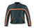 Men Leather Motorcycle Sport Jacket With Armor Orange Stripe