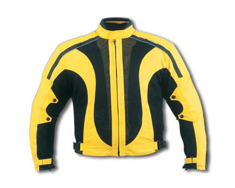 Mens Yellow Textile Waterproof Motorcycle Jacket With Armor