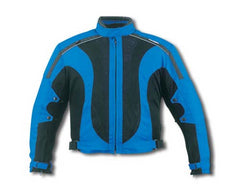 Mens Blue Textile Waterproof Motorcycle Jacket With Armor