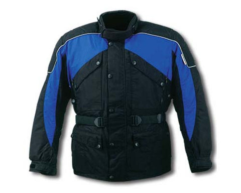 Textile Nylon Taslan Waterproof Motorcycle Jacket Blue