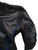 Mens Leather Motorcycle Sport Jacket With Armor Black/Blue