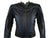 Mens Leather Motorcycle Sport Jacket With Armor Black/Blue