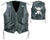 Black Top Grain Leather Motorcycle Vest Skull and Crossbones