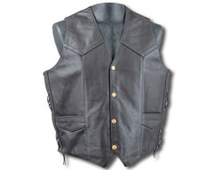 Brown Top Grain Leather Motorcycle Vest