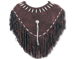 Ladies Brown Suede Leather Fringed Motorcycle Vest