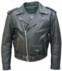 Men's Tall Classic Buffalo Leather Motorcycle Jacket